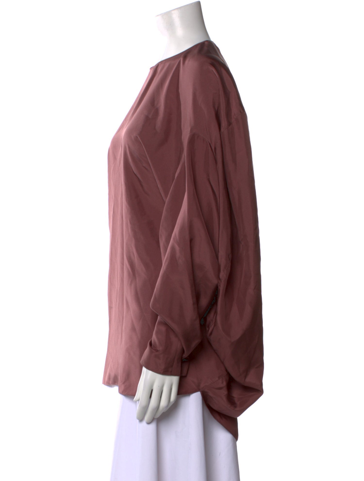 Tibi Crew Neck Long Sleeve Blouse