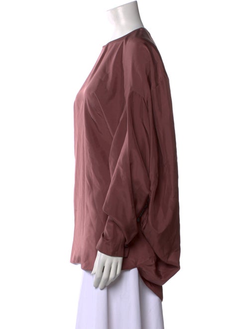 Tibi Crew Neck Long Sleeve Blouse