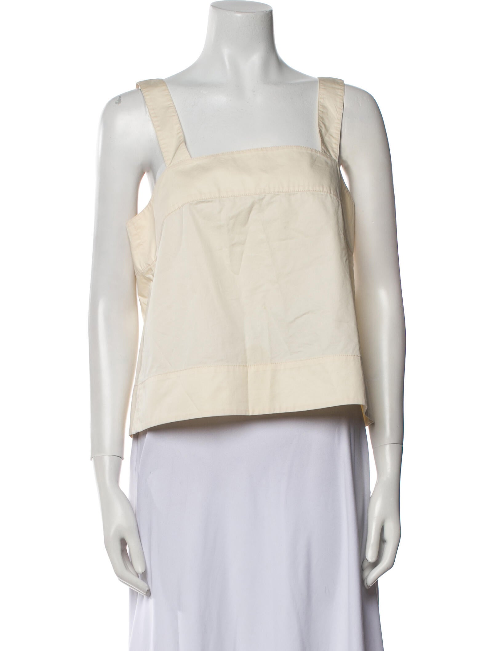 Tibi Square Neckline Sleeveless Crop Top