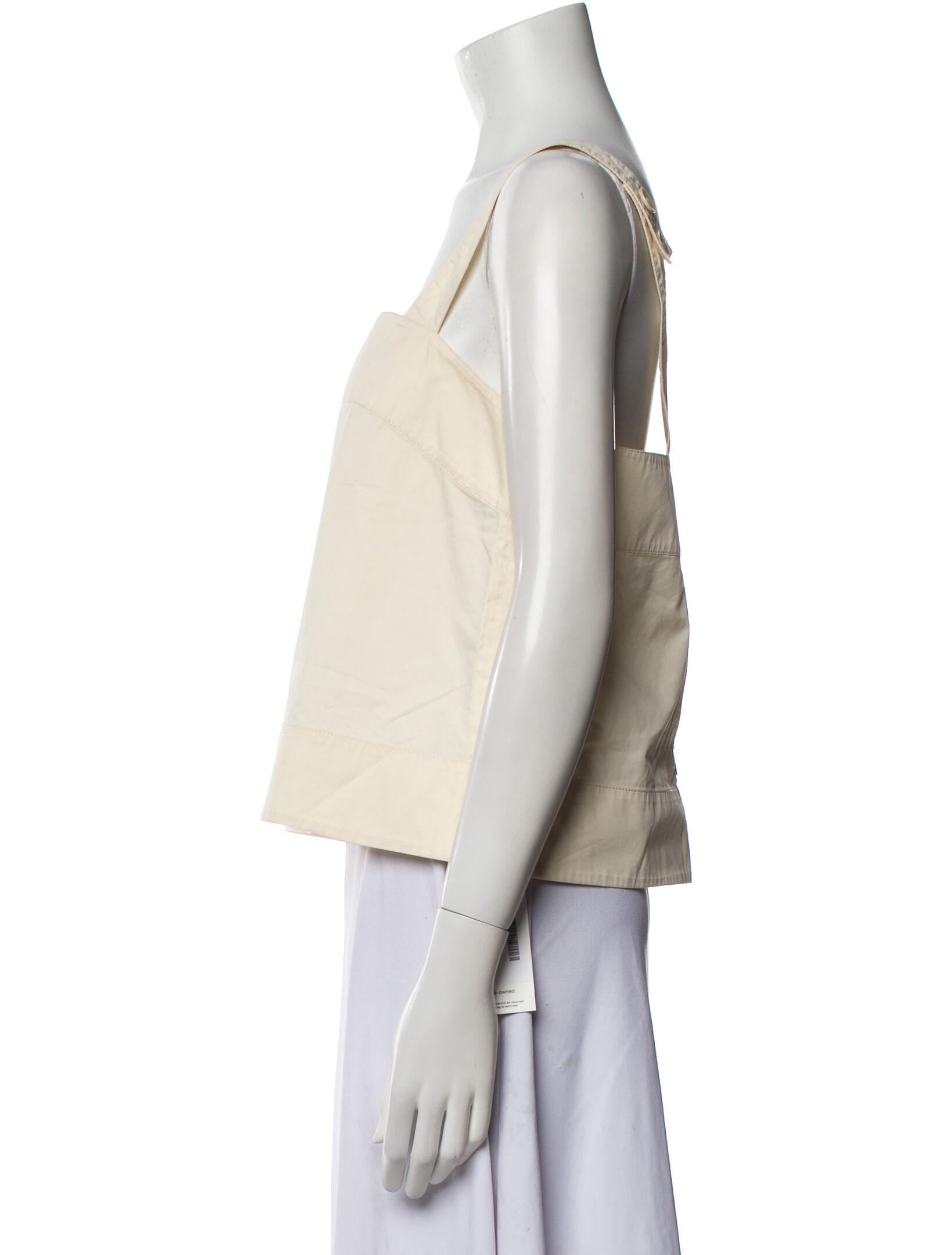 Tibi Square Neckline Sleeveless Crop Top