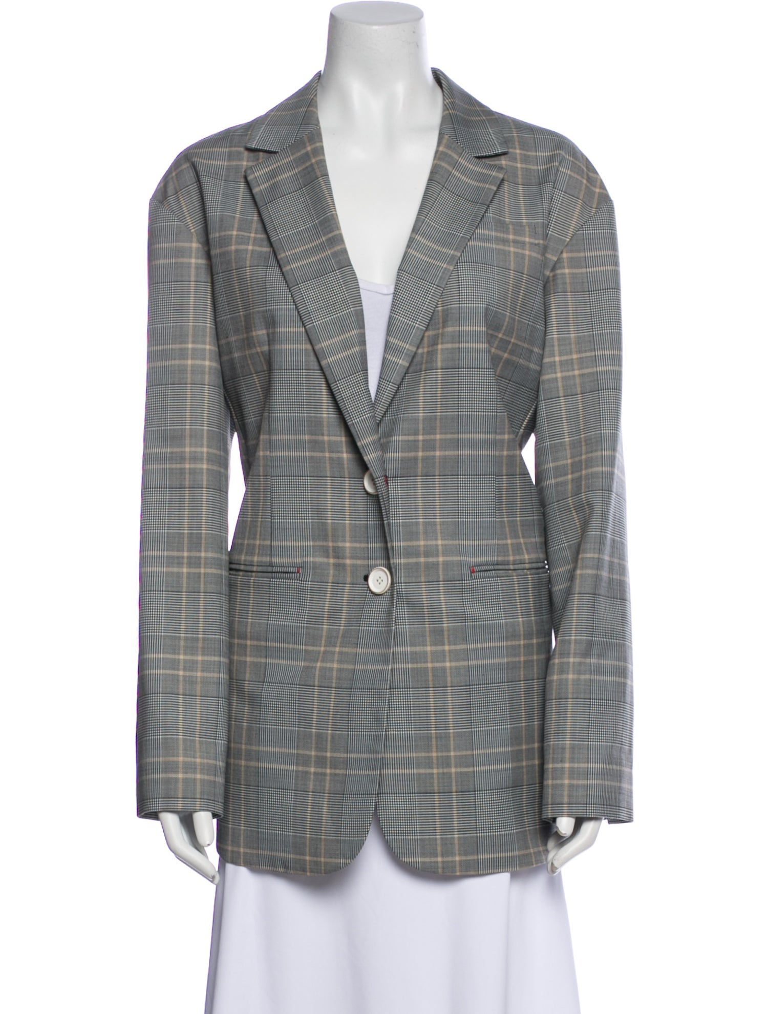 Tibi Plaid Print Blazer