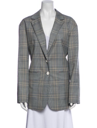 Tibi Plaid Print Blazer