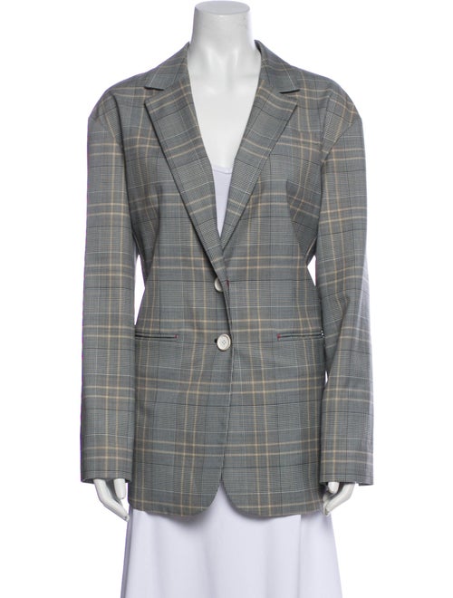 Tibi Plaid Print Blazer