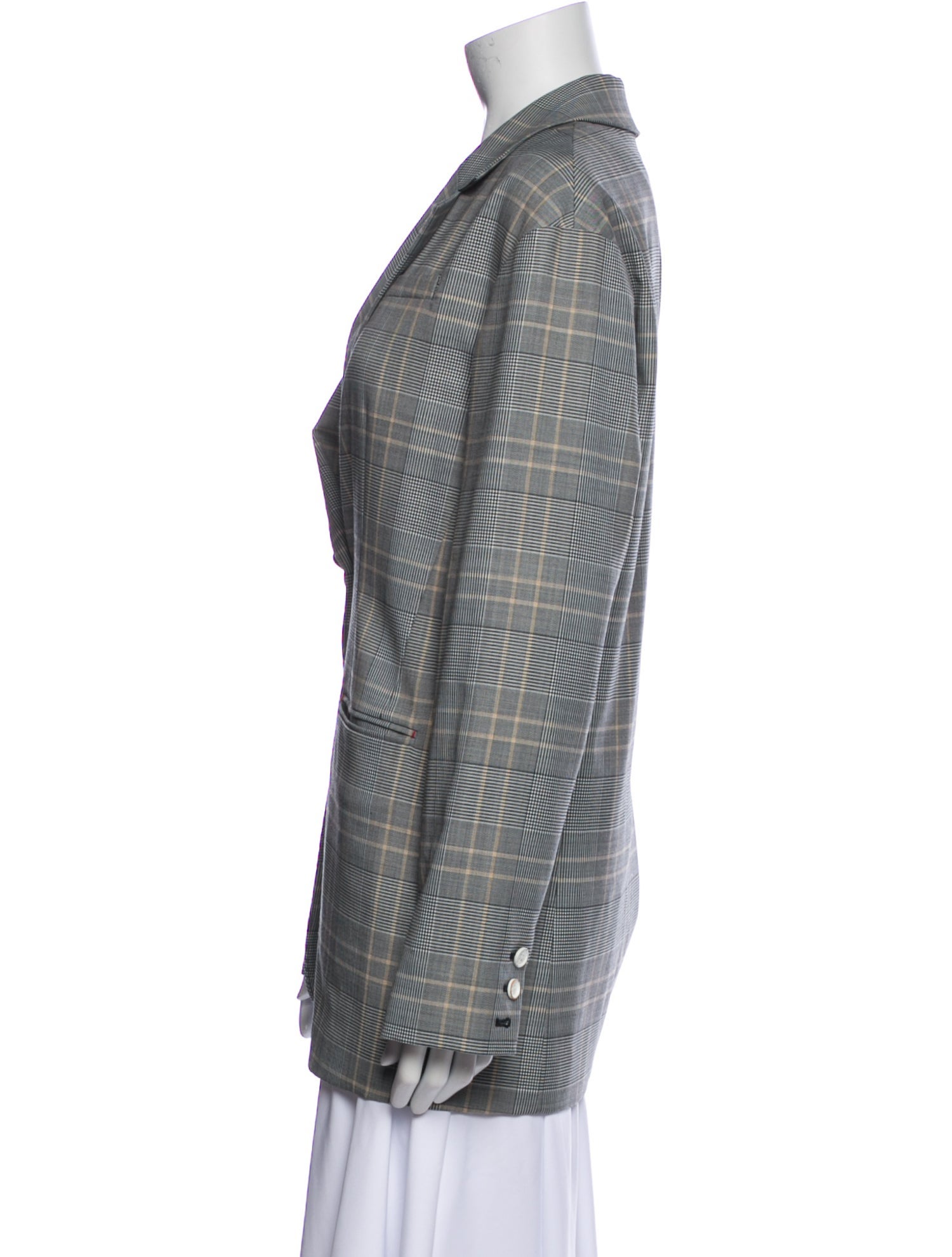 Tibi Plaid Print Blazer