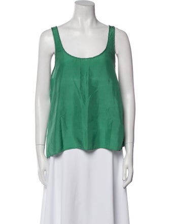 Tibi Silk Scoop Neck Top