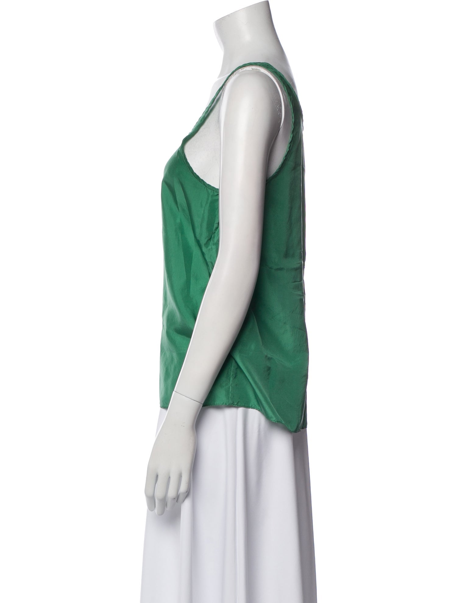 Tibi Silk Scoop Neck Top