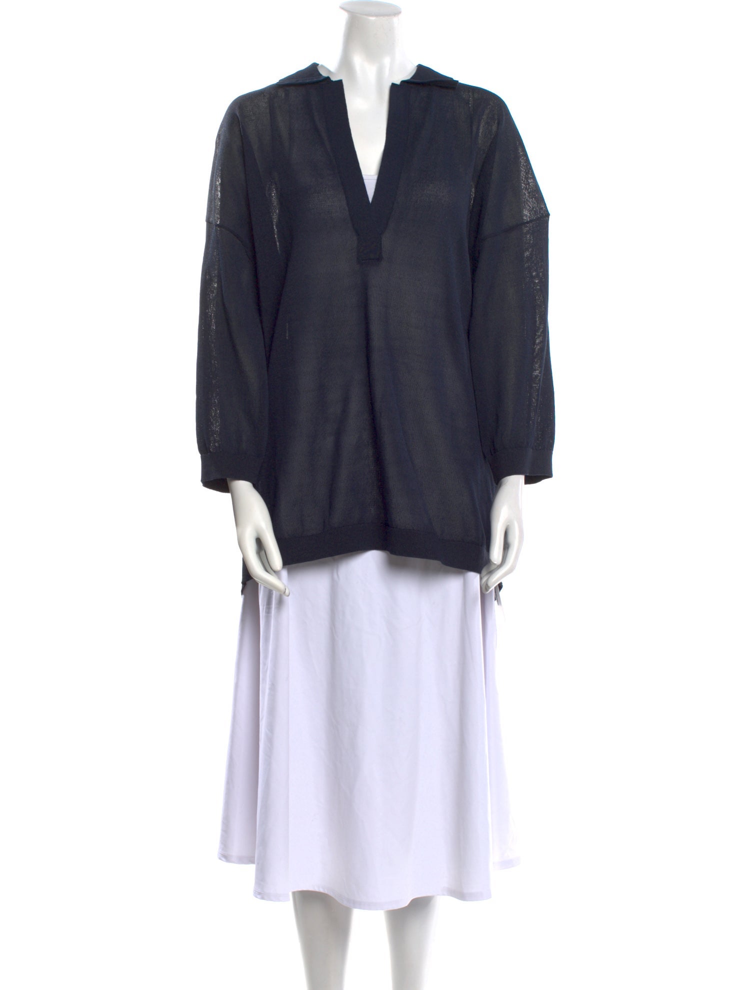 Tibi V-Neck Long Sleeve Tunic
