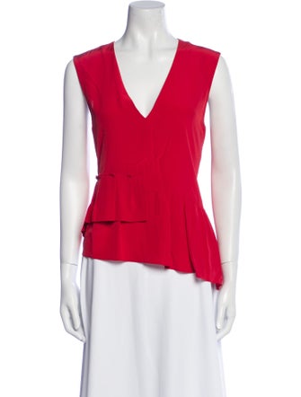 Tibi Silk V-Neck Top