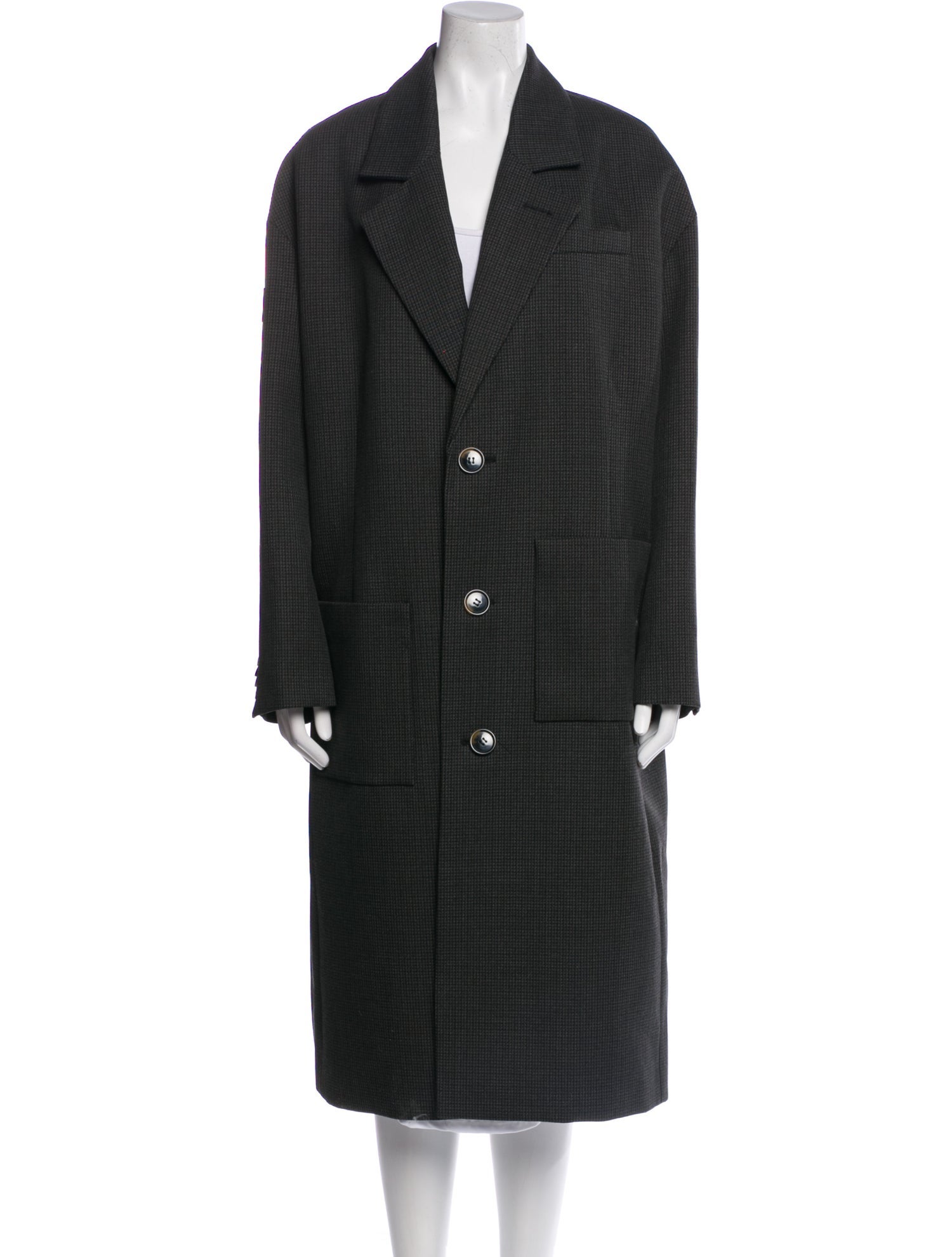 Tibi Virgin Wool Plaid Print Coat