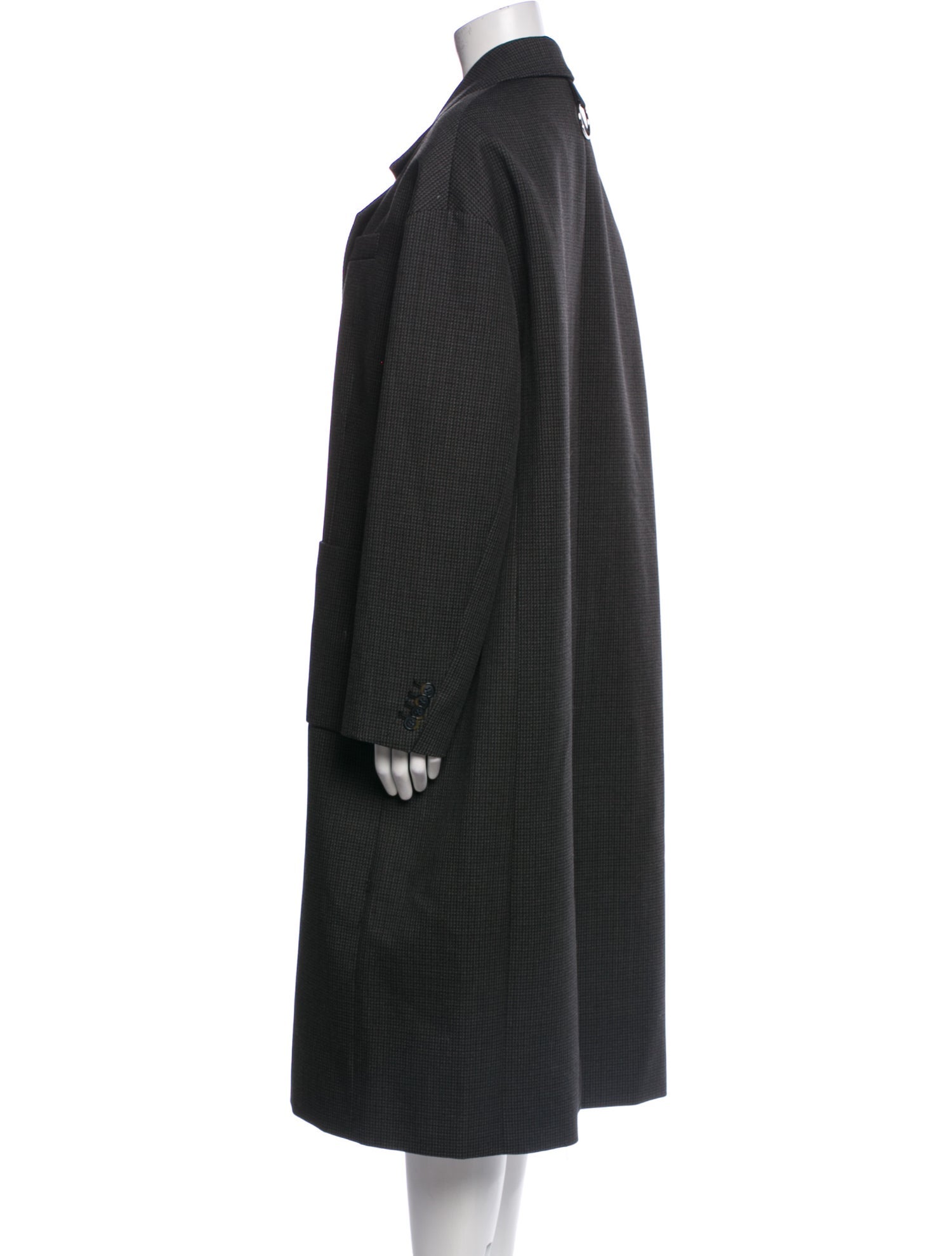 Tibi Virgin Wool Plaid Print Coat