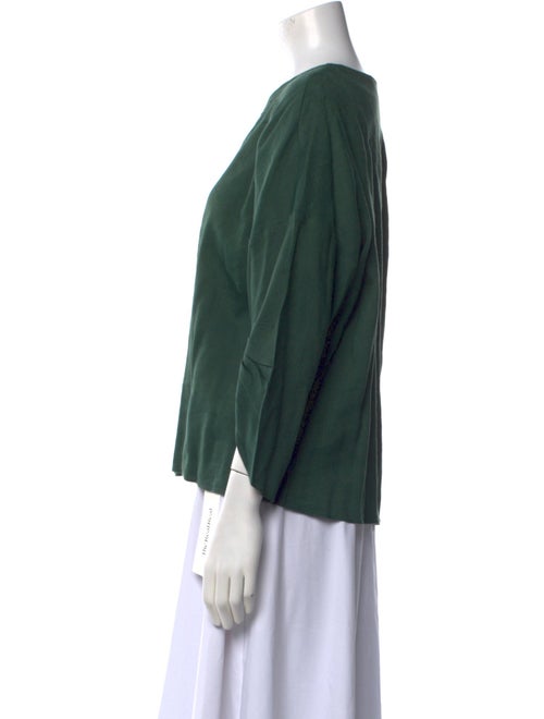 Tibi Scoop Neck Three-Quarter Sleeve Blouse