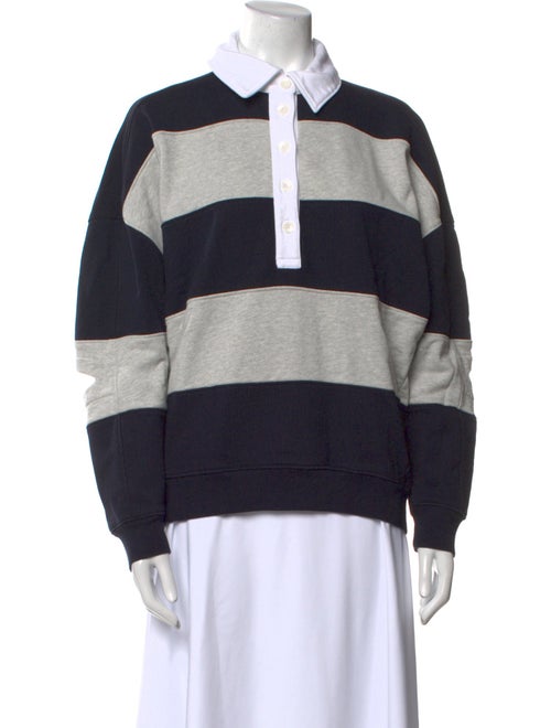 Tibi Striped Long Sleeve Sweatshirt