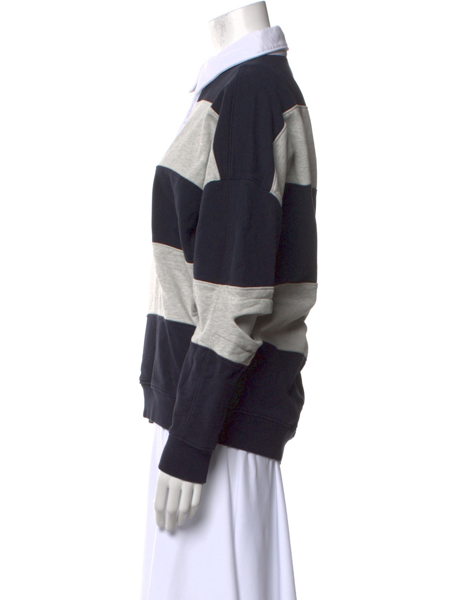 Tibi Striped Long Sleeve Sweatshirt