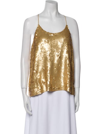 Tibi Silk Scoop Neck Top