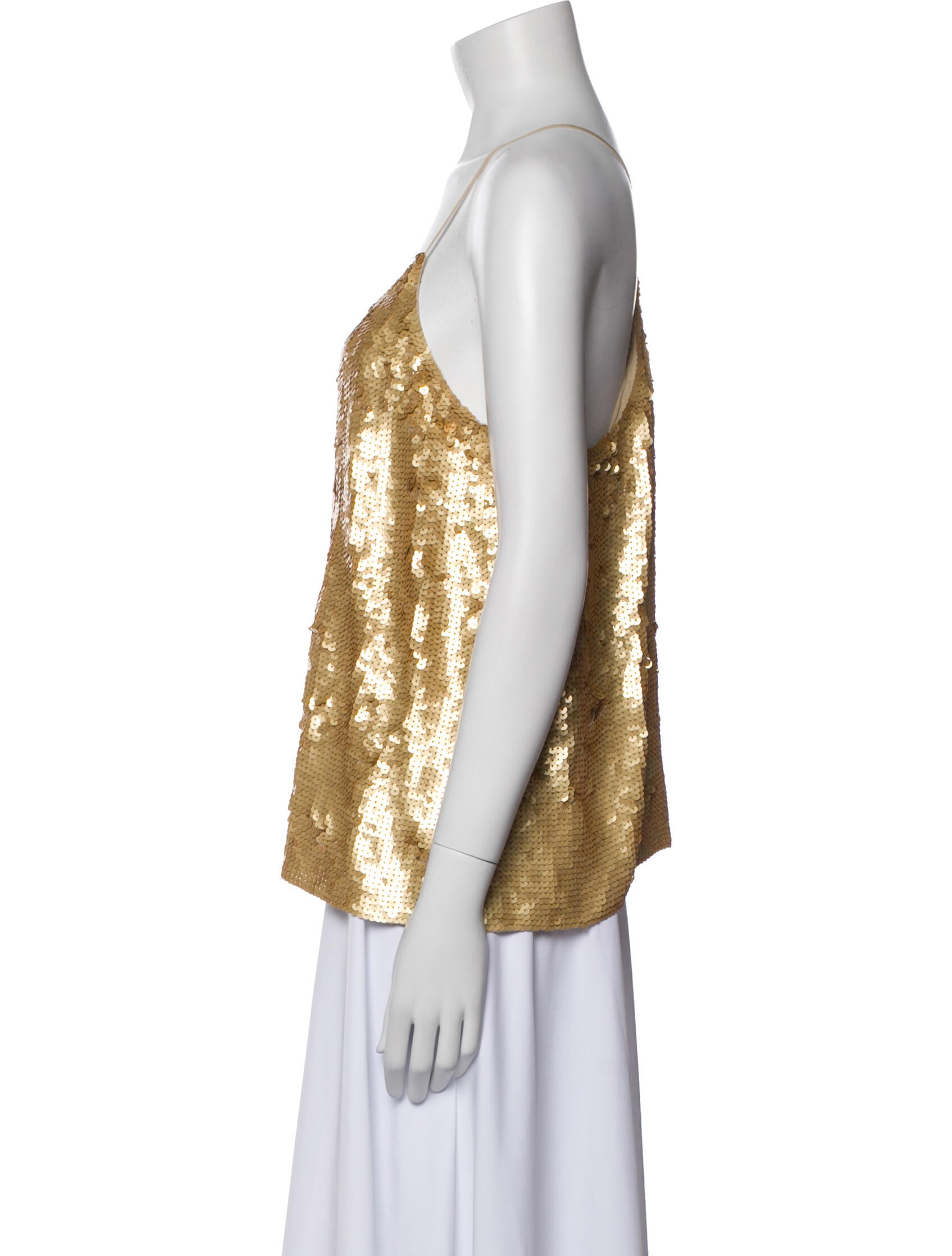 Tibi Silk Scoop Neck Top