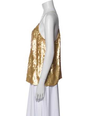 Tibi Silk Scoop Neck Top