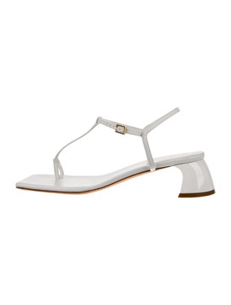 Tibi Leather T-Strap Sandals