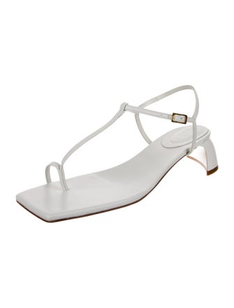Tibi Leather T-Strap Sandals