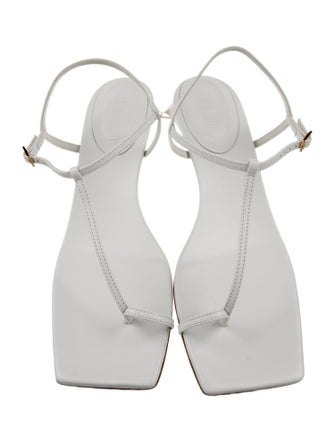 Tibi Leather T-Strap Sandals
