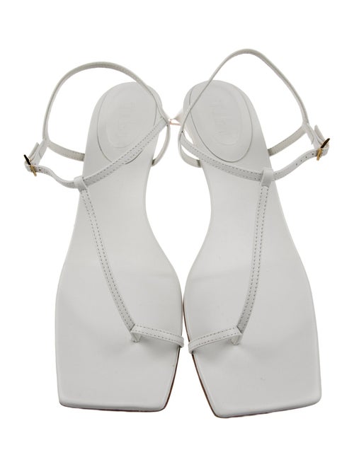 Tibi Leather T-Strap Sandals