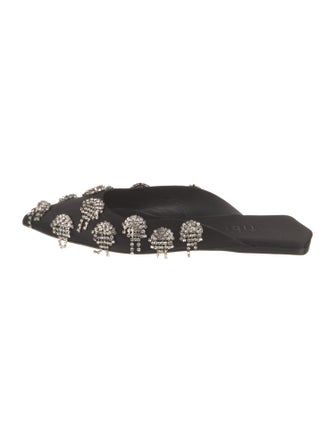 Tibi Satin Crystal Embellishments Mules