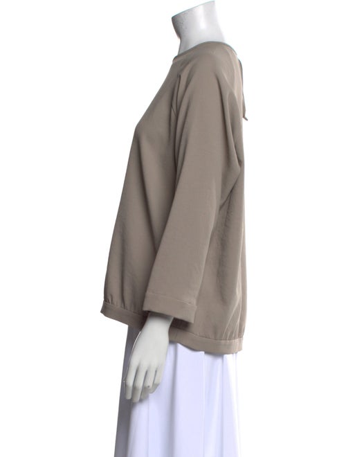 Tibi Crew Neck Three-Quarter Sleeve Sweatshirt