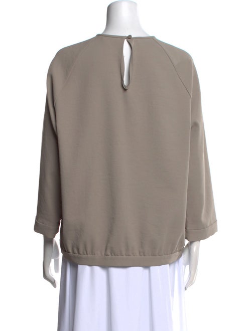 Tibi Crew Neck Three-Quarter Sleeve Sweatshirt