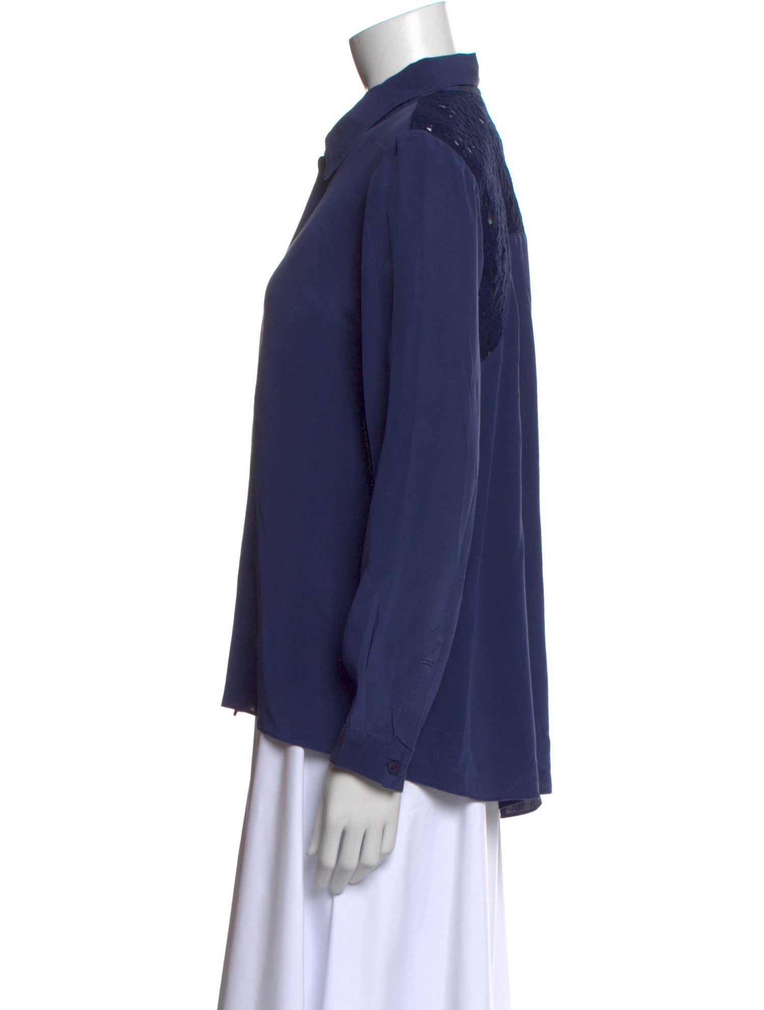 Tibi Silk Long Sleeve Button-Up Top