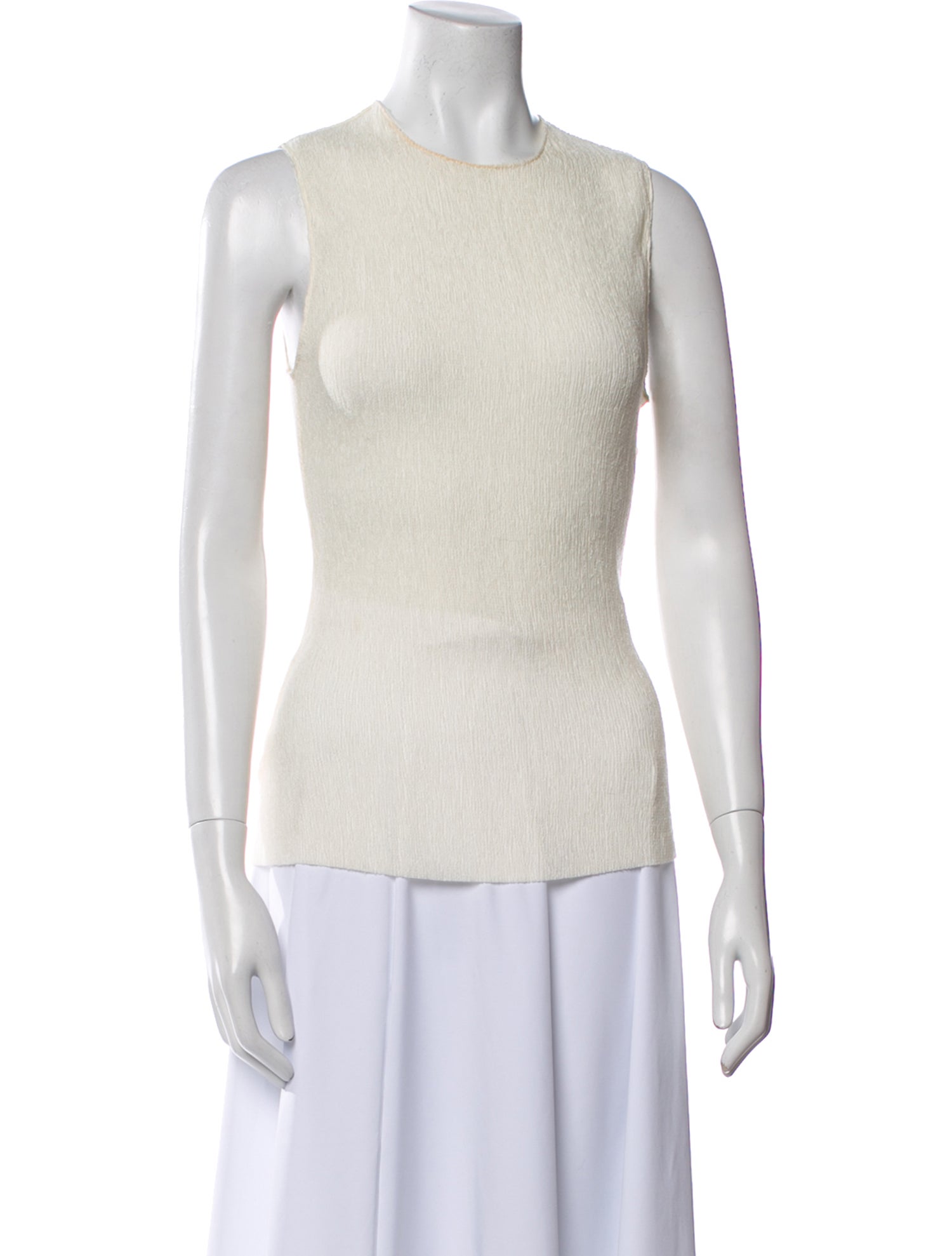 Tibi Crew Neck Sleeveless Top