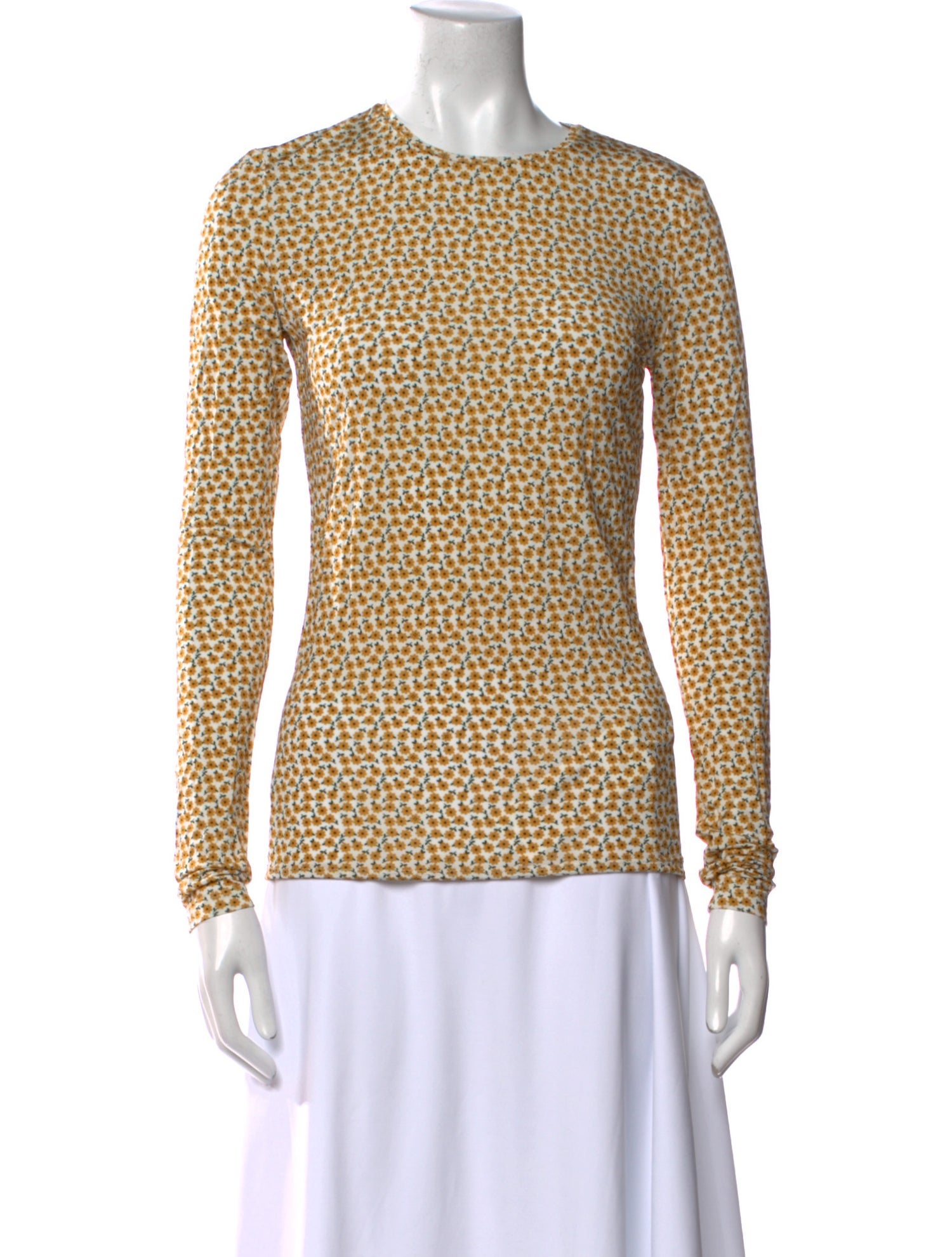 Tibi Printed Crew Neck Top