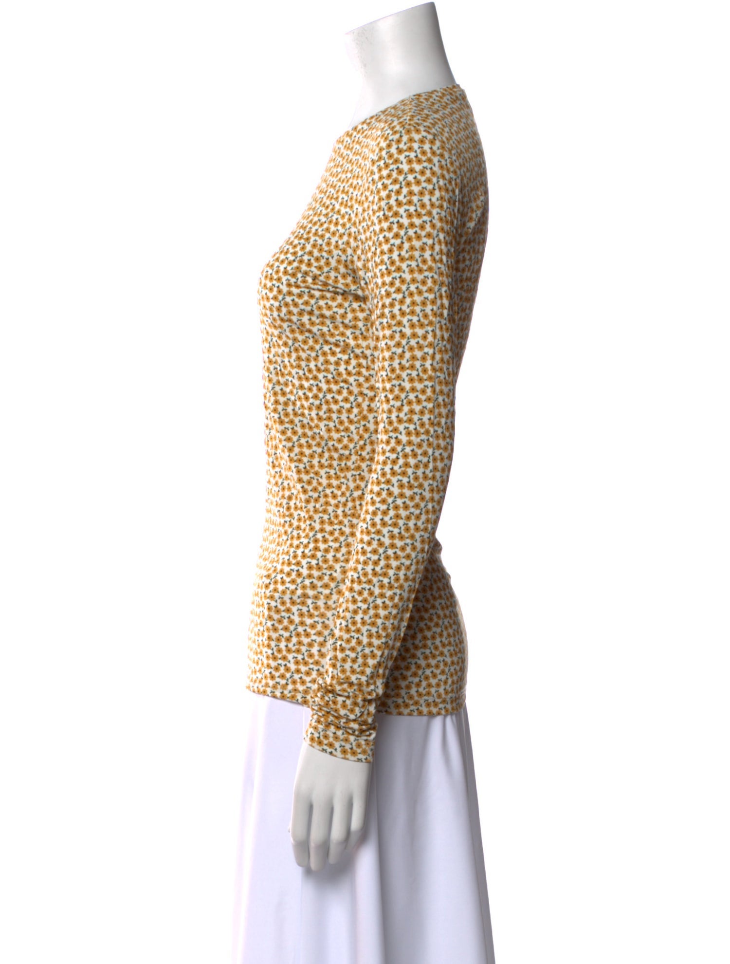 Tibi Printed Crew Neck Top