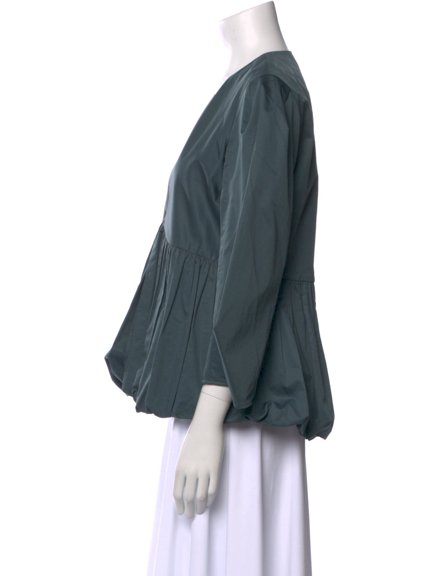 Tibi V-Neck Three-Quarter Sleeve Blouse