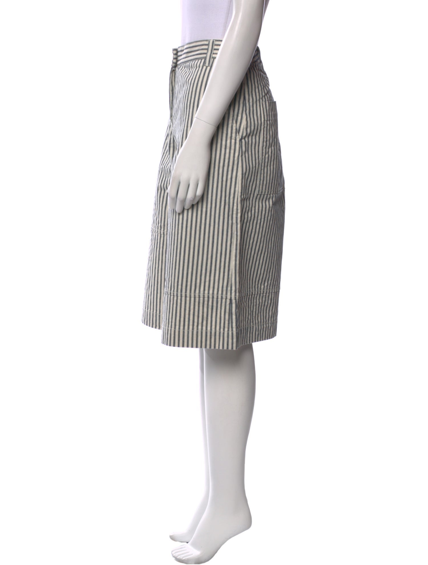 Tibi Striped Knee-Length Shorts