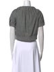 Tibi Crew Neck Short Sleeve Crop Top
