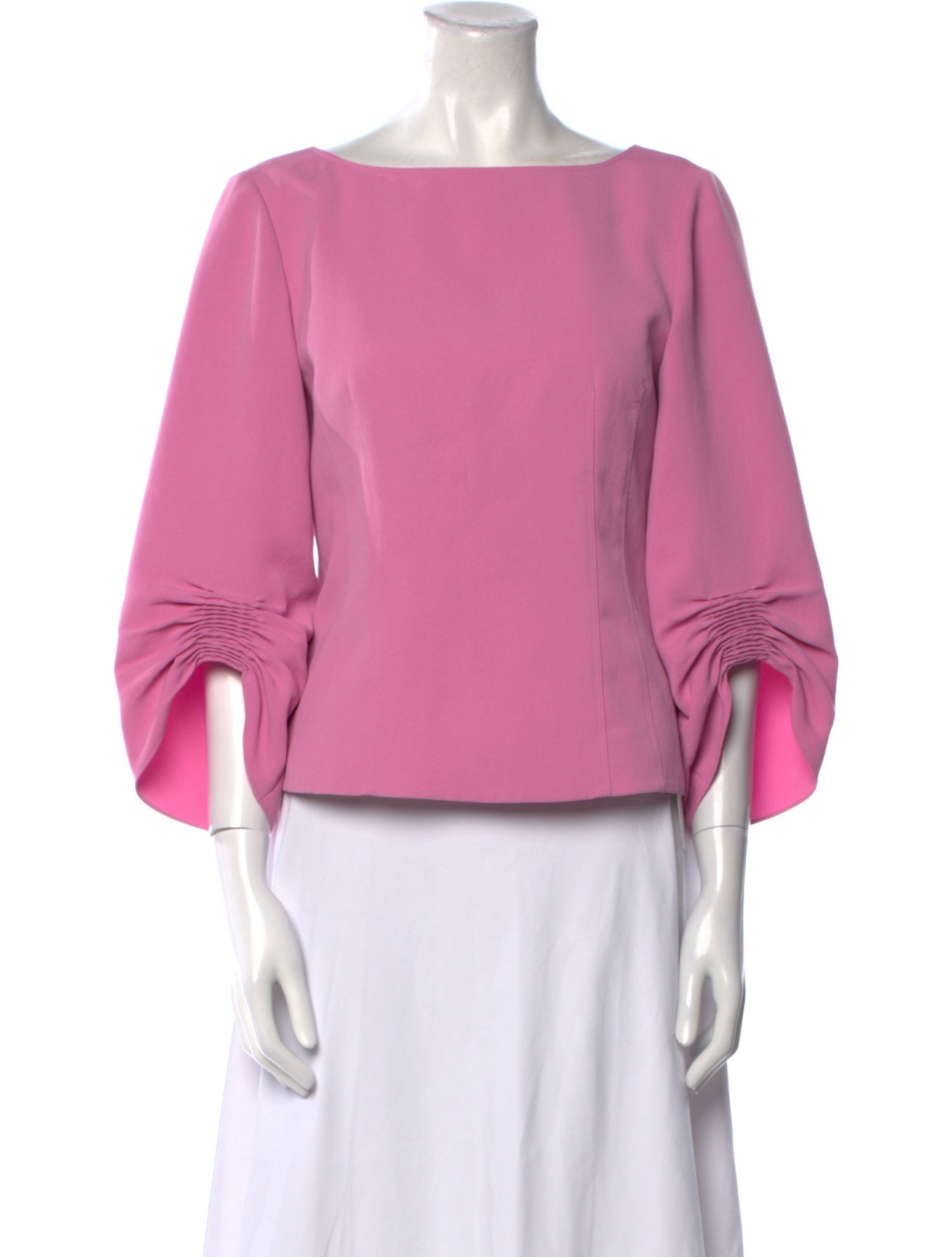 Tibi Bateau Neckline Three-Quarter Sleeve Blouse