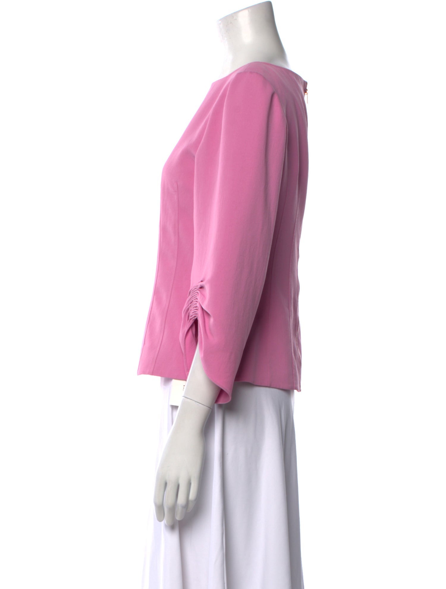 Tibi Bateau Neckline Three-Quarter Sleeve Blouse