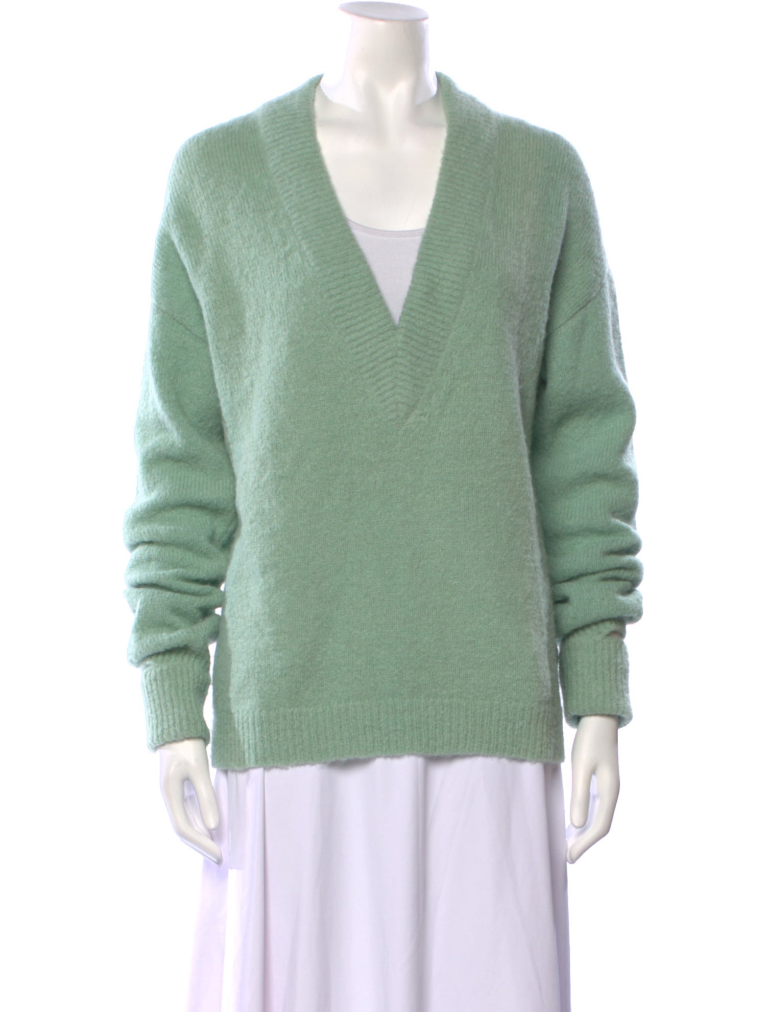Tibi Alpaca V-Neck Sweater