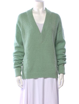 Tibi Alpaca V-Neck Sweater