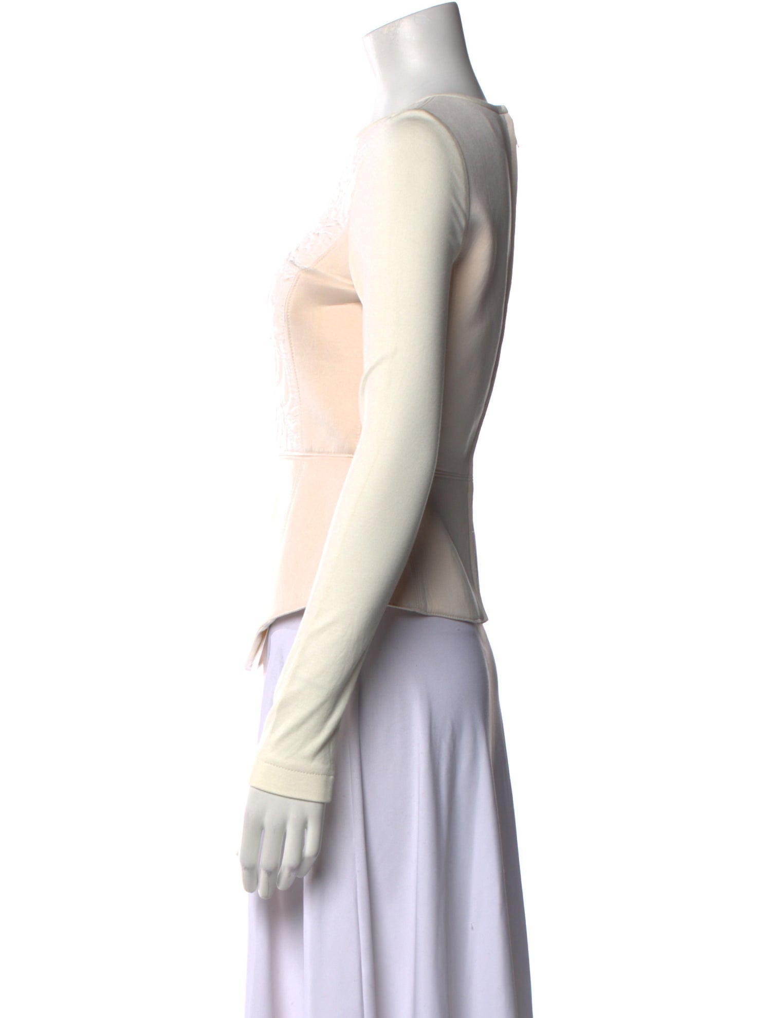 Tibi Crew Neck Long Sleeve Top