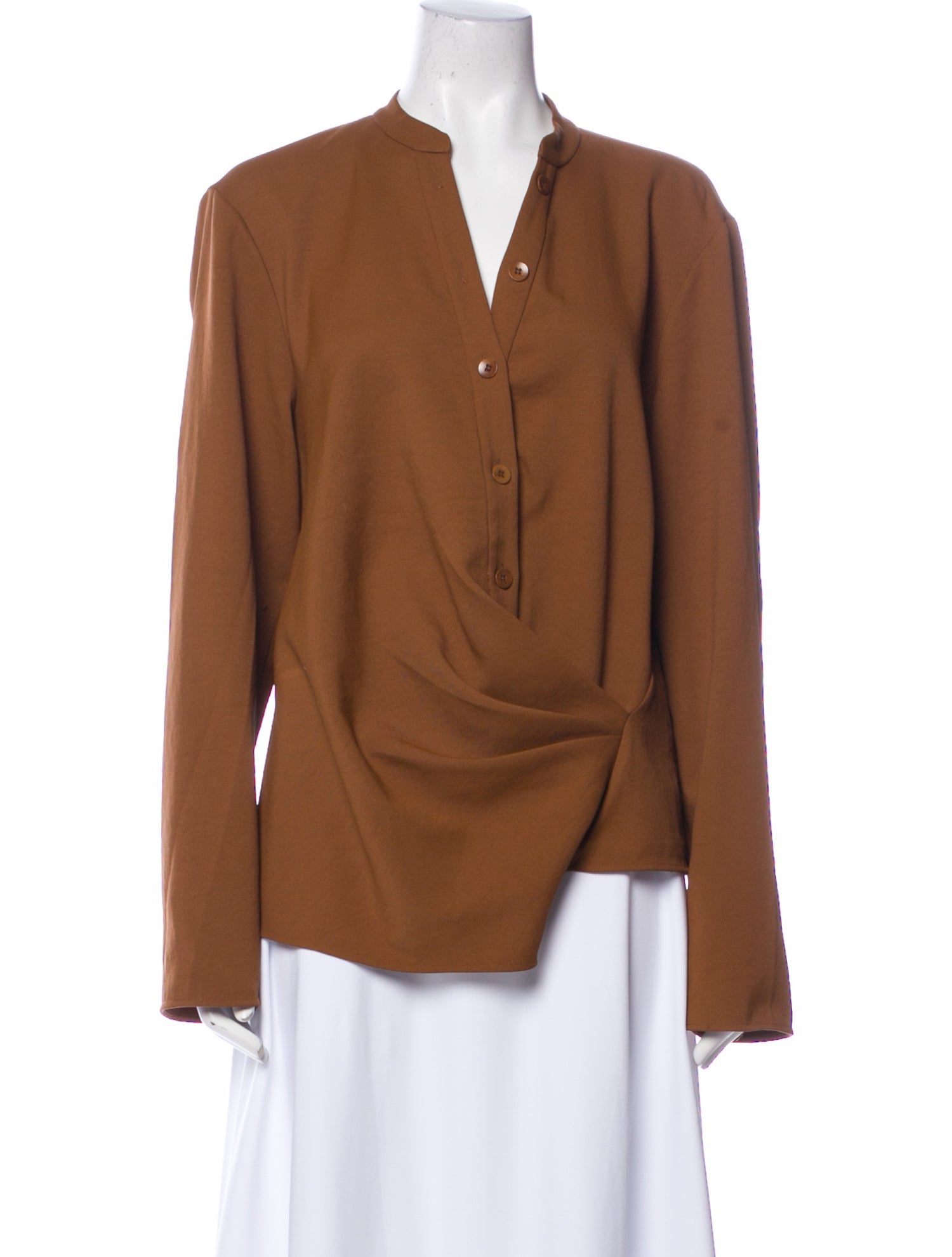 Tibi V-Neck Long Sleeve Blouse