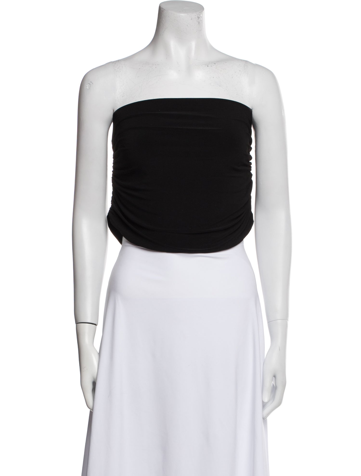 Tibi Silk Strapless Crop Top