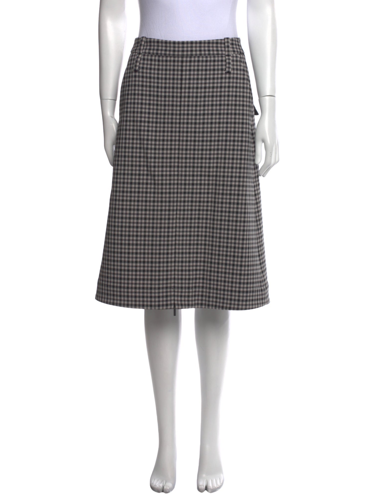 Tibi Plaid Print Knee-Length Skirt