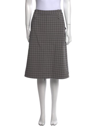 Tibi Plaid Print Knee-Length Skirt