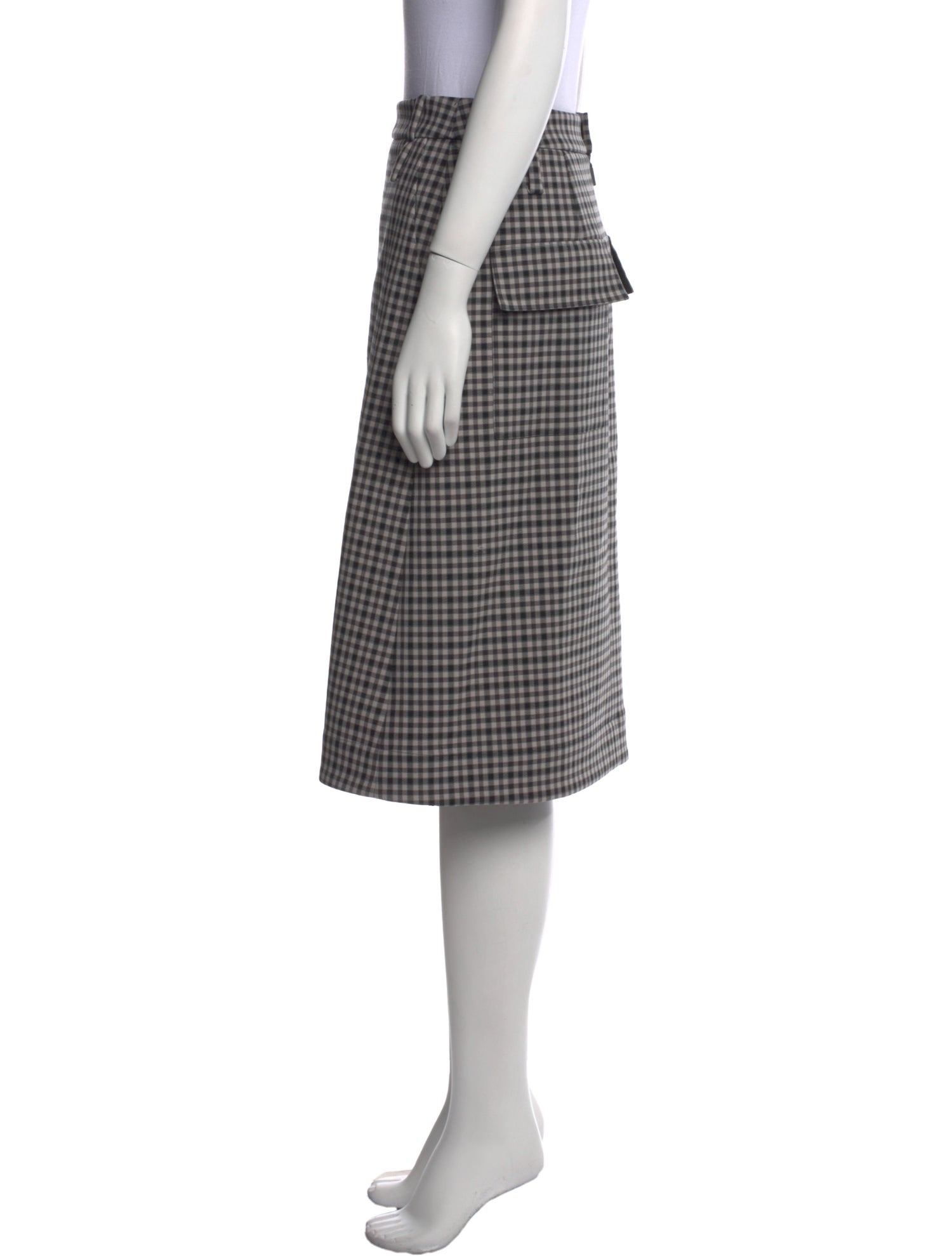 Tibi Plaid Print Knee-Length Skirt