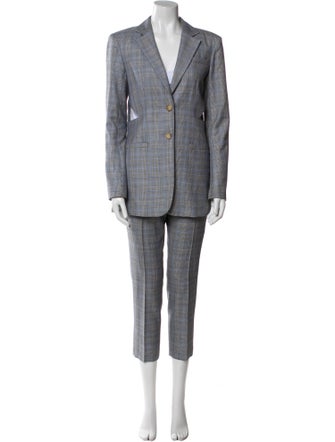 Tibi Wool Plaid Print Pantsuit