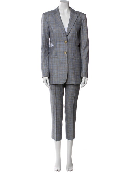 Tibi Wool Plaid Print Pantsuit