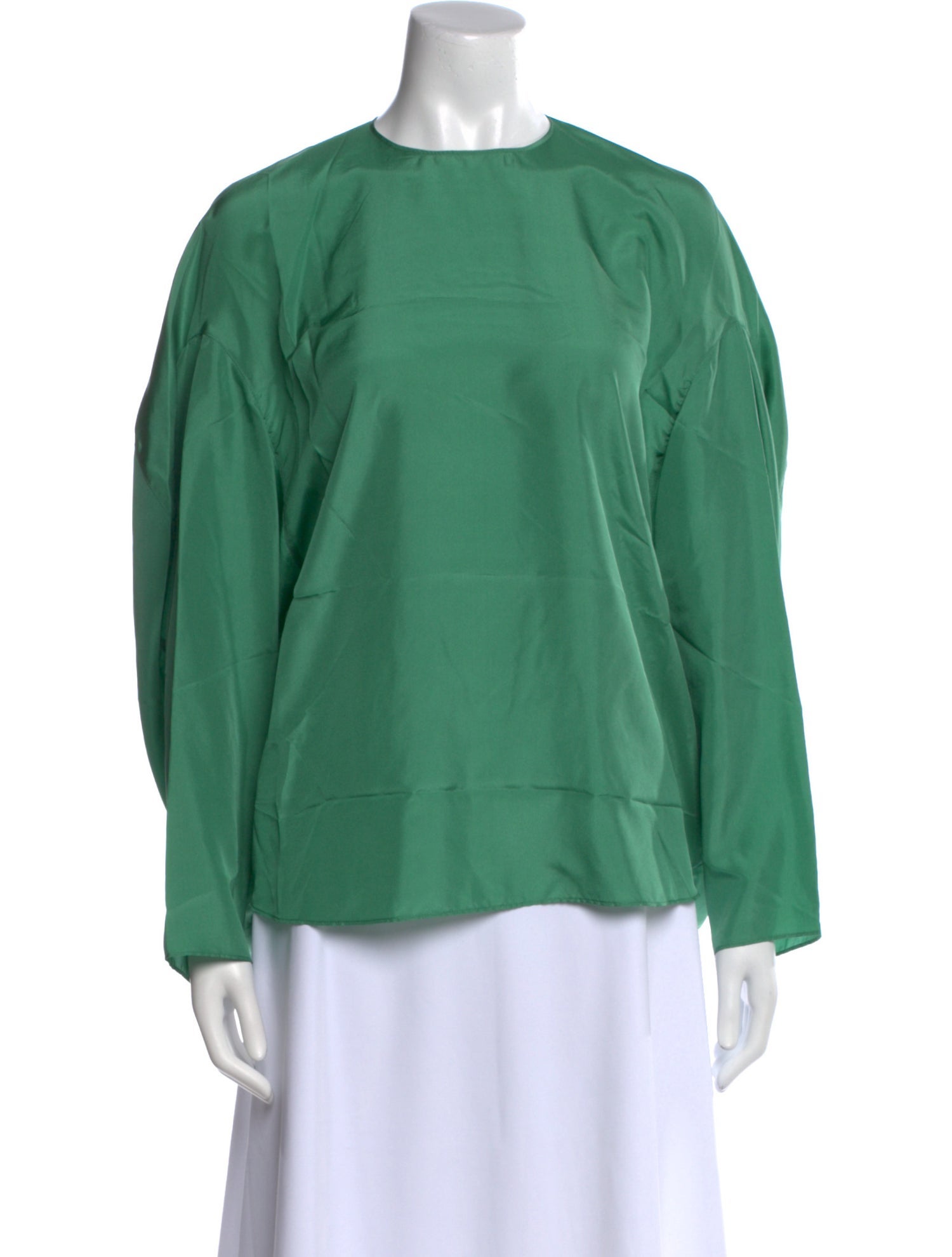 Tibi Silk Crew Neck Blouse