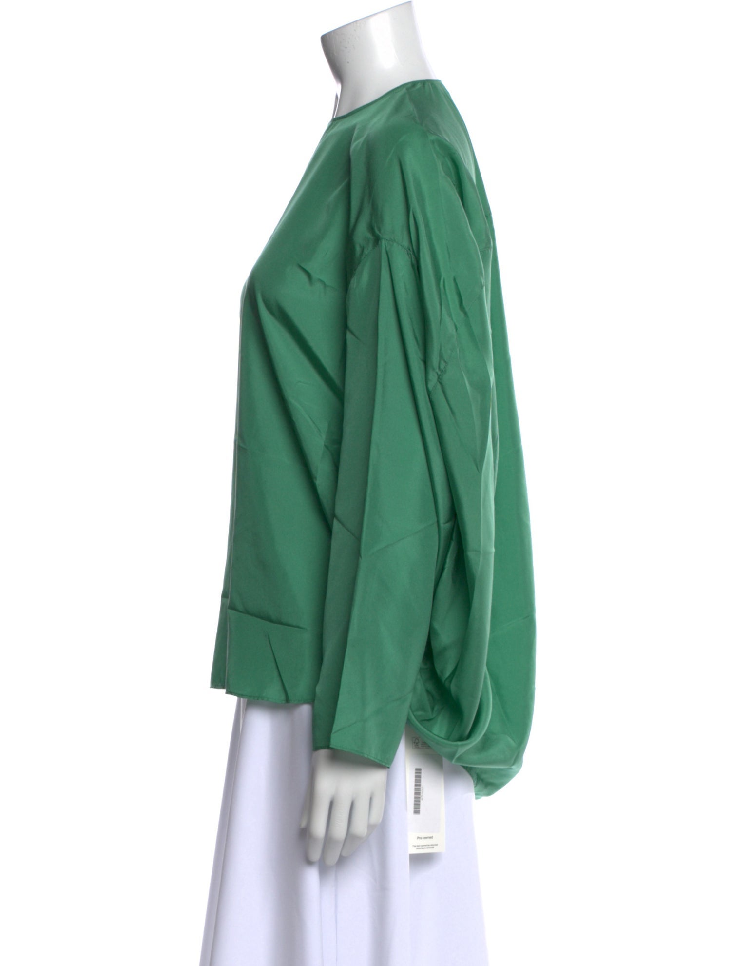 Tibi Silk Crew Neck Blouse