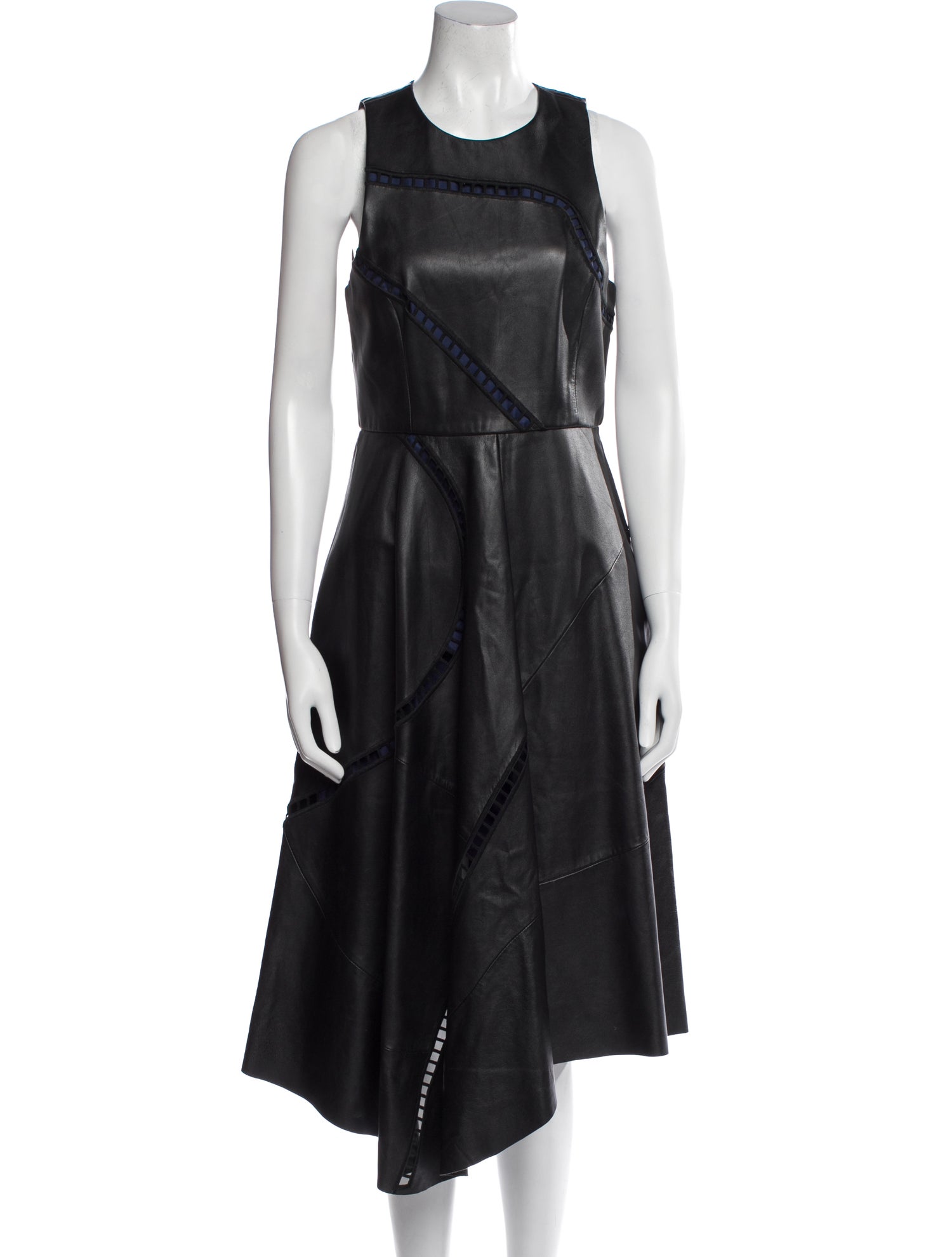 Tibi Lamb Leather Midi Length Dress
