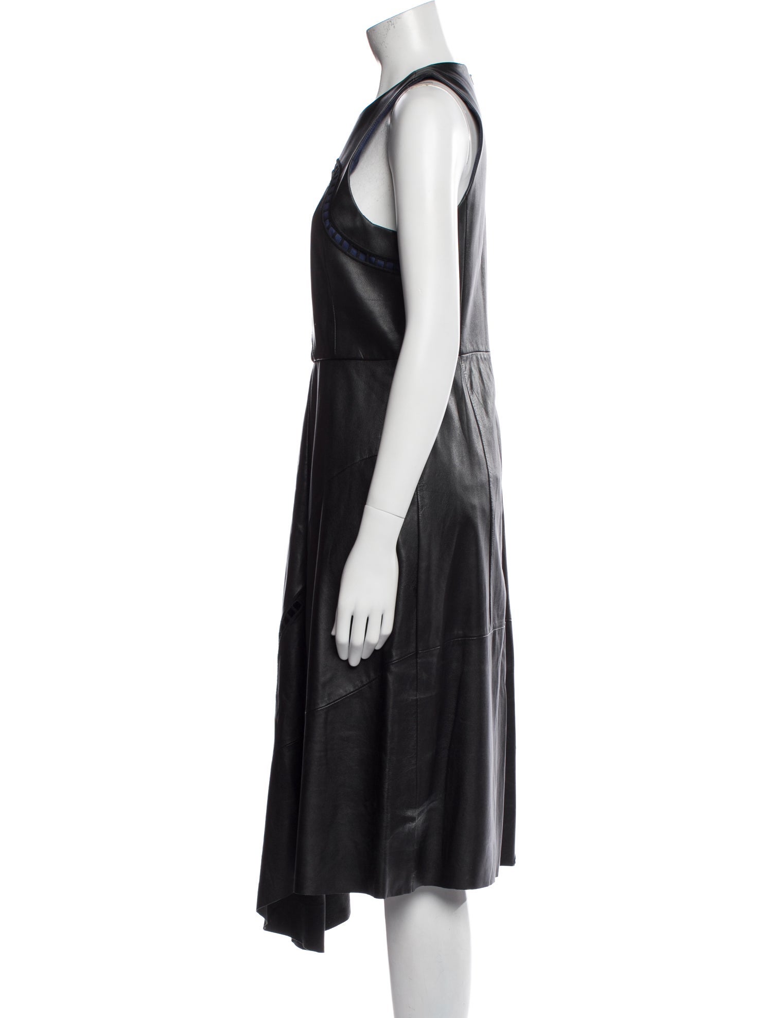 Tibi Lamb Leather Midi Length Dress